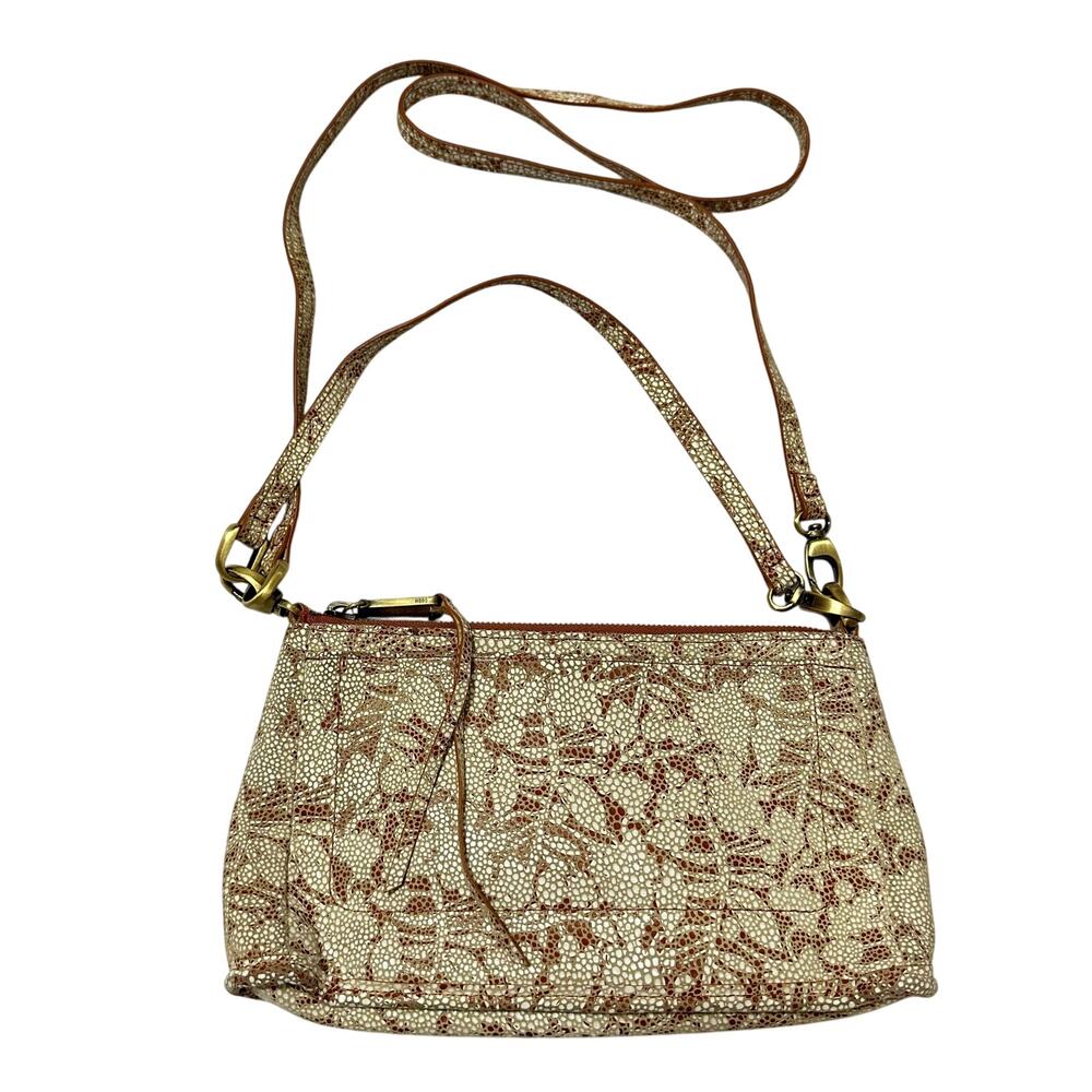 Gold Leaf Pattern Crossbody Bag